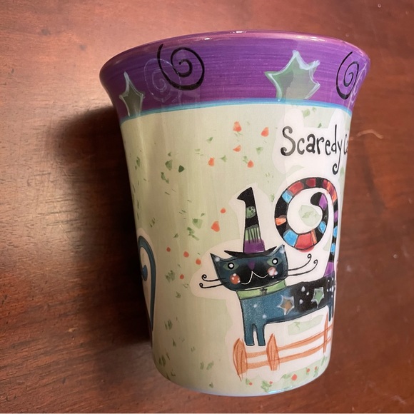 Halloween “Scaredy Cat” ceramic Matching Plate & oversized Mug - Picture 7 of 12